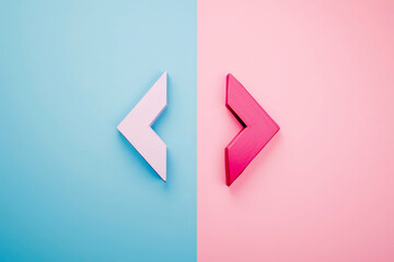 The image depicts two arrows pointing in opposite directions, symbolizing contrasting paths or choices.