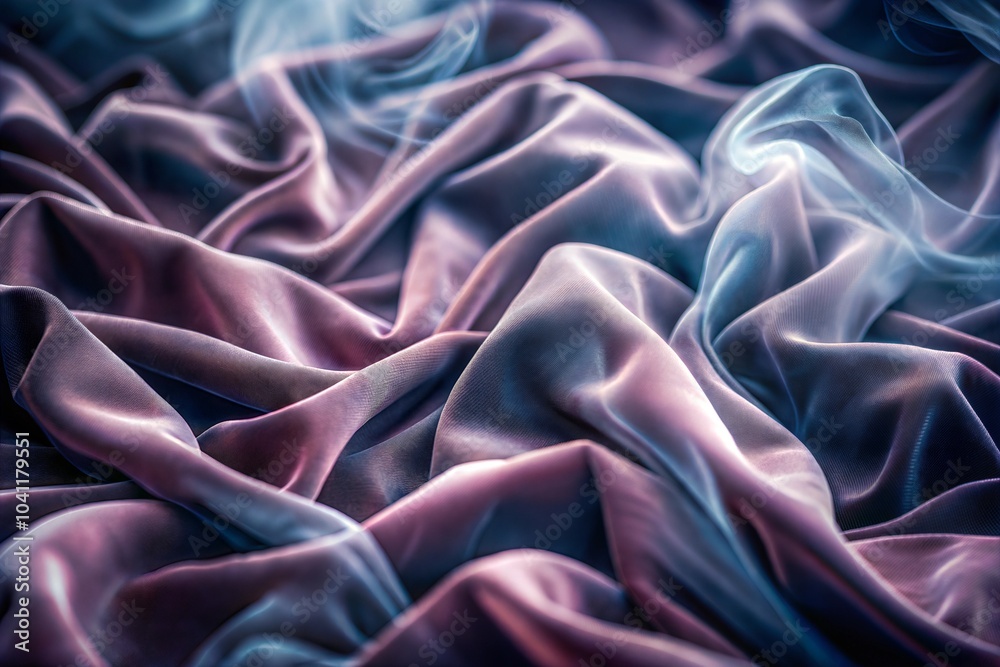 Wall mural luxurious silk fabric with wisps of smoke creating abstract patterns