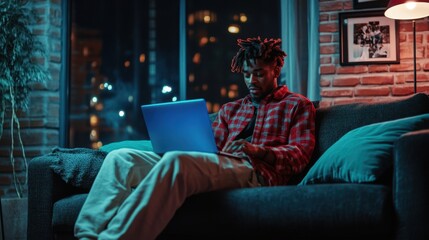 Obraz premium The Urban Evening Workspace