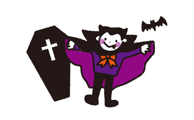 かわいいドラキュラのハロウィンモンスターイラスト