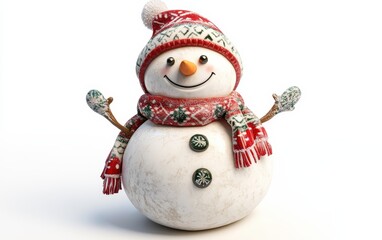 Fototapeta premium christmass green snowman professional stock photo on white background 