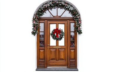 christmass door professional stock photo on white background 