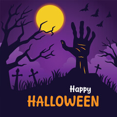 Vector Halloween background hand drawn style