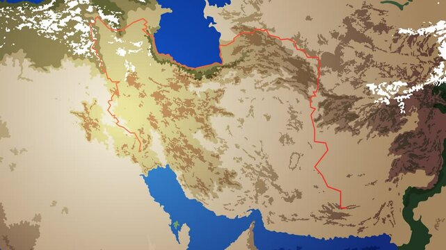 Geographic Zoom from Israel to Iran