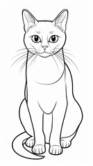 Obraz premium Cute Cat Coloring Page - Printable Pet Line Art
