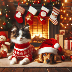 cute christmas pet background