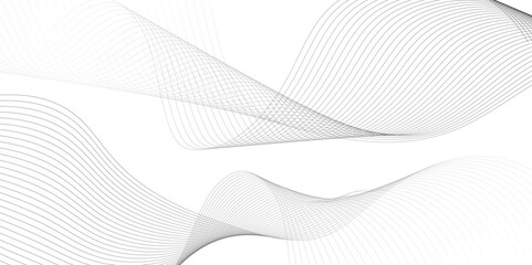 Abstract Gray wavy business and banner curve line background. Digital future technology concept. Line art striped graphic template, banner background. Vector illustration.

