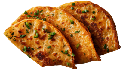 Traditional chinese scallion pancakes for culinary delights and dining experiences - transparent background png