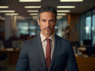 Fototapeta premium Portrait Attractive hispanic young confident business man in business professional working office