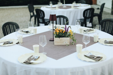 table set for a dinner