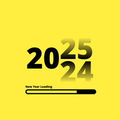 New year loading 2025 celebration greeting design
