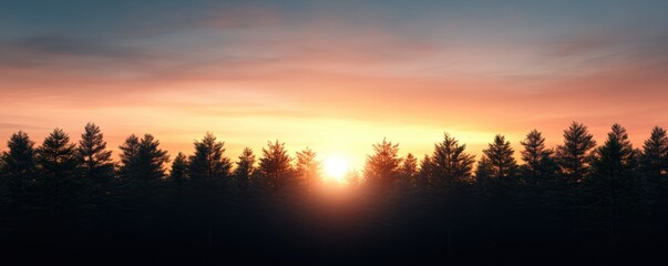 Fototapeta premium Serene muted sunset gradient background with soft hues blending harmoniously for a calming visual experience.