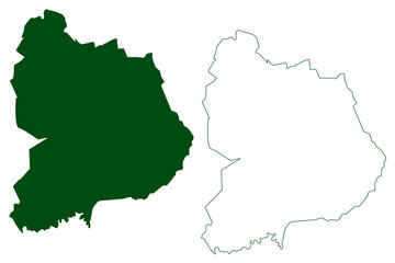 Quechultenango Totolapan municipality (Free and Sovereign State of Guerrero, Mexico, United Mexican States) map vector illustration, scribble sketch Quechultenango map
