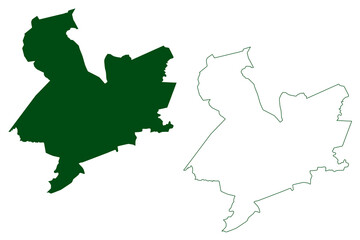 San Luis Acatlan municipality (Free and Sovereign State of Guerrero, Mexico, United Mexican States) map vector illustration, scribble sketch San Luis Acatlán map