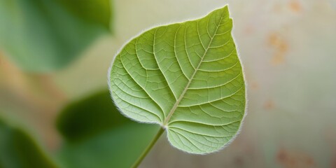 Fototapeta premium Macro shot of light green leaf - nature background.