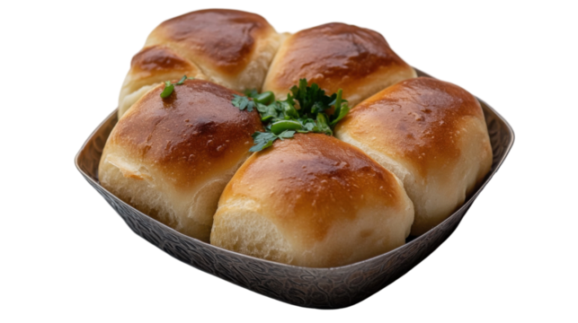 Traditional indian vada pav with green chilies - perfect for culinary designs or restaurant branding - transparent background png