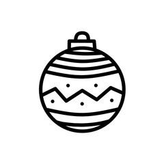 Hanging Light Icon for Christmas and New Year Decoration, Hand Drawn Hanging Round Light, Hanging Light Ball Line Art