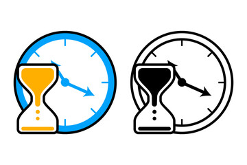 Single deadline time icon object cartoon, sticker flat vector