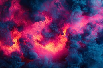 Fototapeta premium Abstract Swirls of Blue and Pink Ink in Water