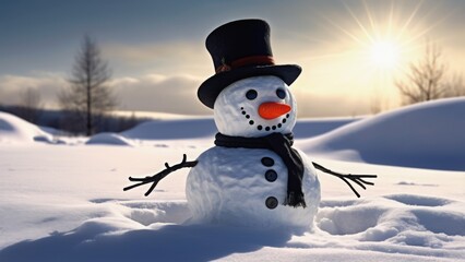 Obraz premium snowman in the snow