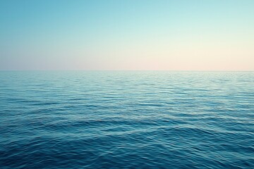 Obraz premium A Calm Sea with Ripples Under a Pale Sky