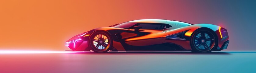 Illustrate a futuristic concept car