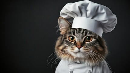 Cat wearing a chef s hat Feline chef Charming image related to culinary themes