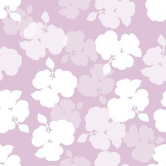 Watercolor seamless pattern with pink flowers for wallpapers and fabrics. 