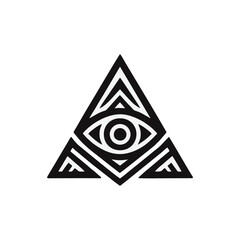 eye triangle logo icon design black white