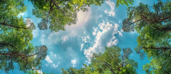 Sky View With Trees And Clouds