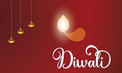 Happy Diwali. Indian festival of lights. festival of India, with candle and flower, objects, fire for greeting card, poster, postcard, invitation or background. Vector illustration. EPS 10