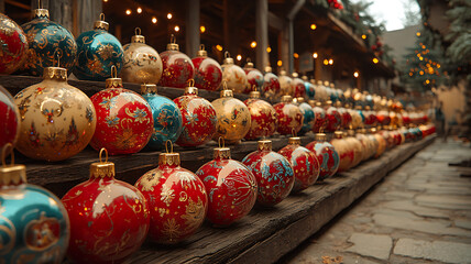 Fototapeta premium Christmas tree ornaments