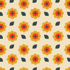 Elegant Seamless Floral Vector Pattern for Fabric, Wallpaper, and Textile Use.