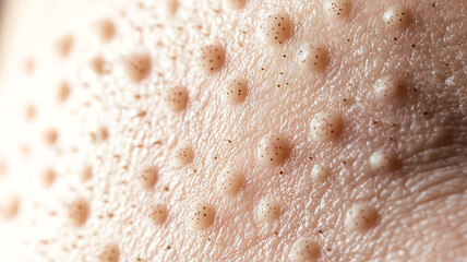 Close-Up of Warts on Skin, Highlighting Their Textured Surface..