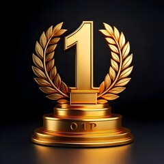 gold medal on a black background