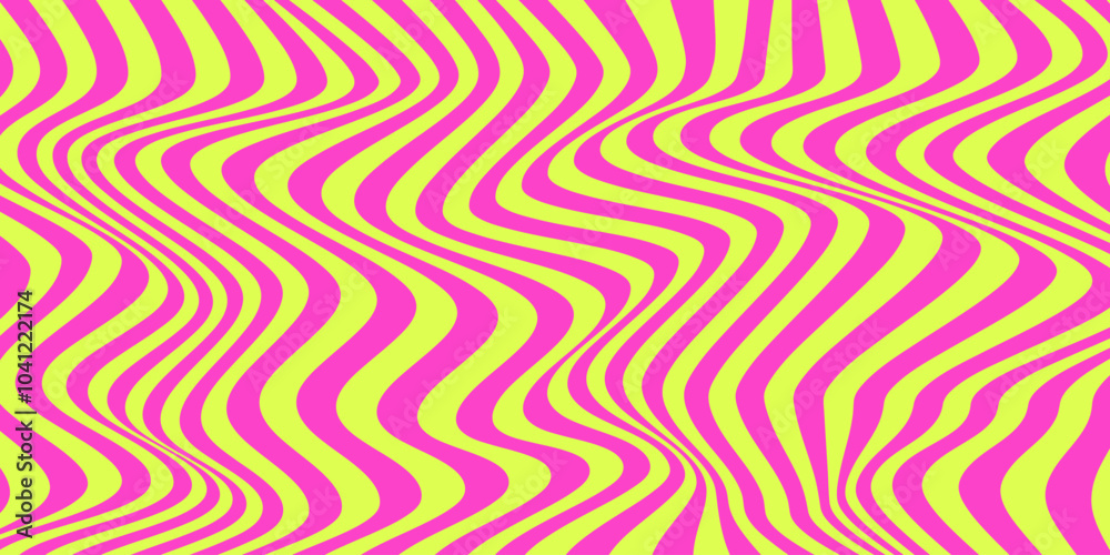 Aufkleber Abstract Optical Illusion Linear Background. Y2k Acid Geometric Op Art Pattern. Psychedelic Stripe Texture Vector Design.