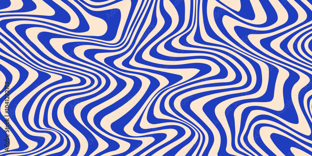Aufkleber Abstract Optical Illusion Linear Background. Y2k Acid Geometric Op Art Pattern. Psychedelic Stripe Texture Vector Design.