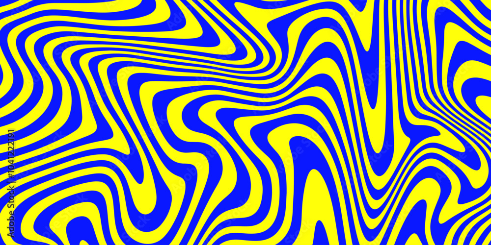 Aufkleber Abstract Optical Illusion Linear Background. Y2k Acid Geometric Op Art Pattern. Psychedelic Stripe Texture Vector Design.