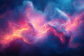 Neon smoke. Colorful abstract background. Glowing bright purple pink violet vapor mixture. Liquid smoke.