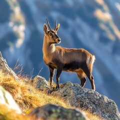 Fototapeta premium Chamois in Vosges Mountains, France