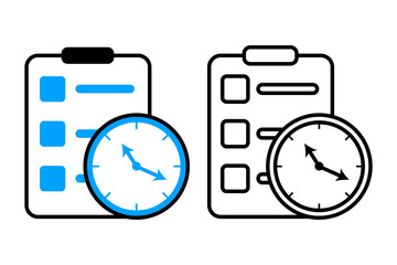 Deadline time icon object cartoon, sticker flat vector