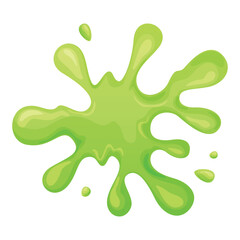 Bright green cartoon slime isolated on a clean white background showcases a playful and cheerful design that is perfect for stylized design solutions.