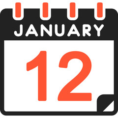 12 January Vector Icon Design
