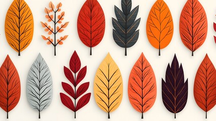 Fototapeta premium Vibrant autumn leaves in a decorative arrangement