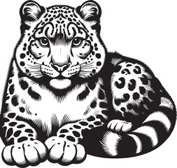 snow leopard vector