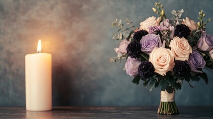 Romantic Candlelit Room with Whimsical Floral Arrangement