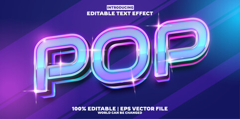 Pop design editable text effect in new modern trend style