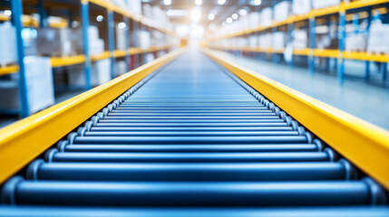 Fototapeta premium Automated Package Sorting System in Warehouse Environment