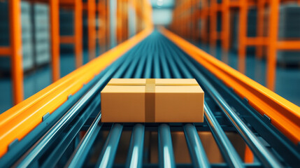 Automated Warehouse Conveyor Sorting Packages