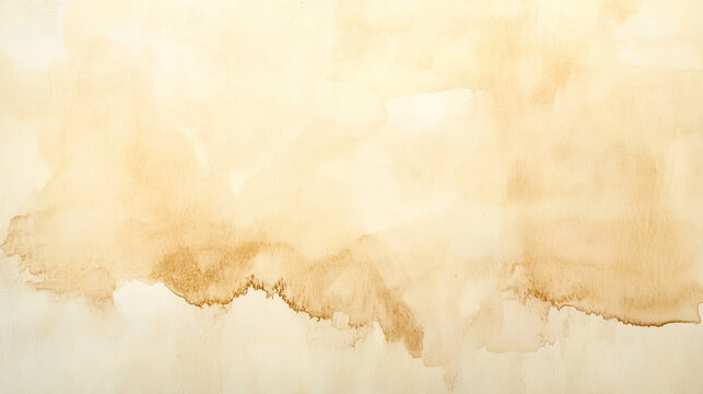 Watercolor abstract beige texture.painting background on white paper background. Dry and wet brush stroke effects